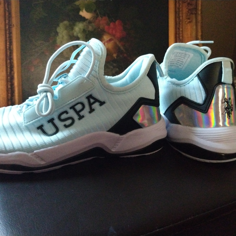 Baby blue Pollo USPA quilted sneakers